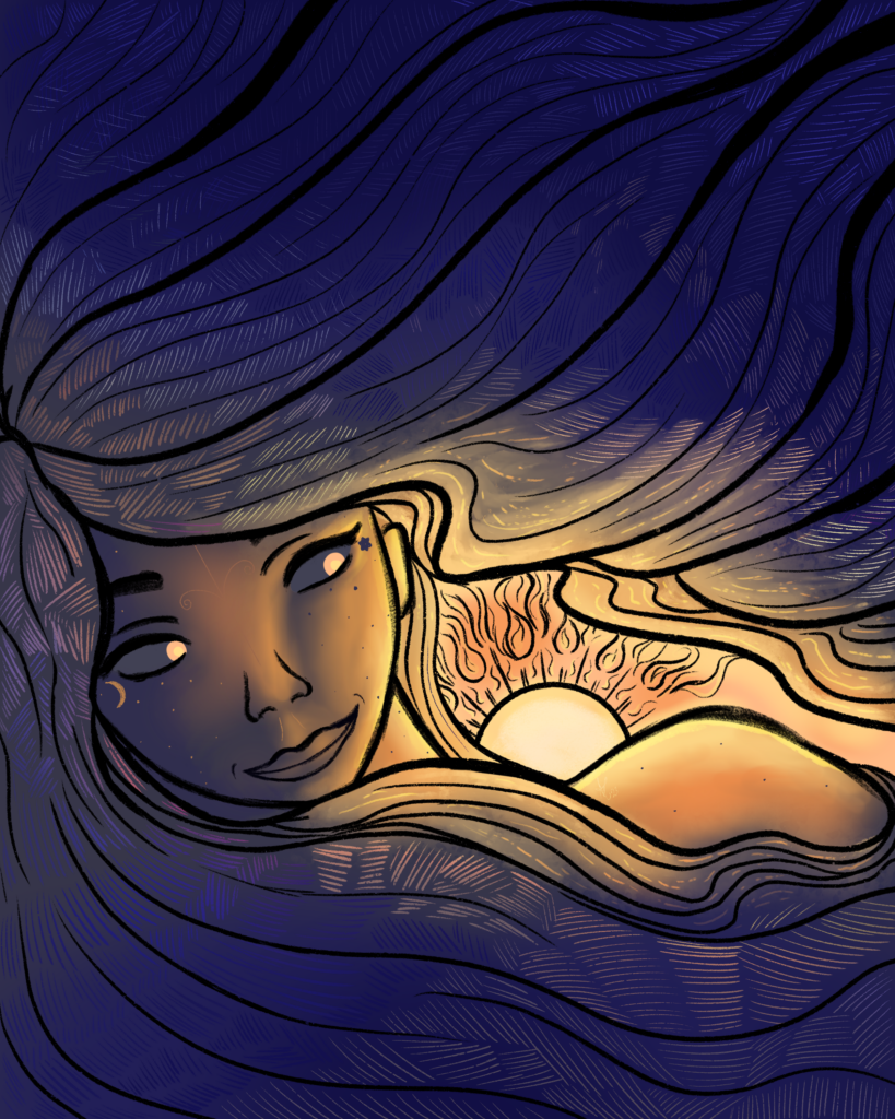 Digital drawing of sunset